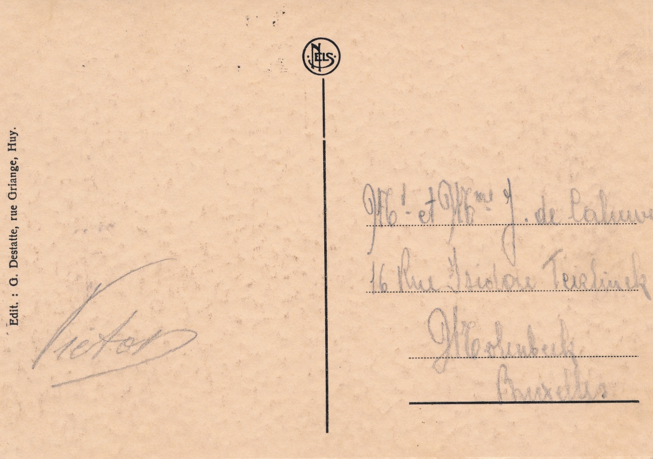 Huy, 1932 - Carte postale adressée à Jean de Caluwé