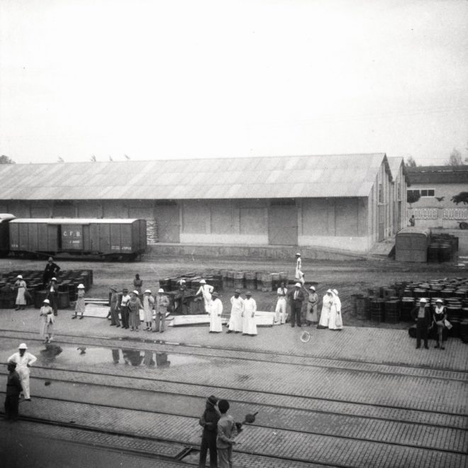 Lobito, 1937 - le quai et les wagons de la CFB