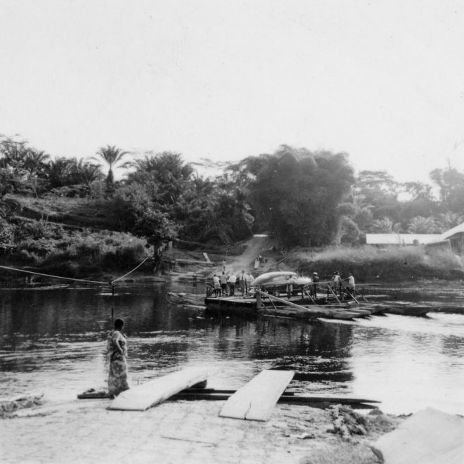 Lomela, 1950 - Le bac sur la rivière Lomela