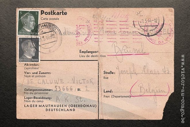 Mauthausen, 1944 - Postkarte Lager Mauthausen - 13.05.1944 - Recto