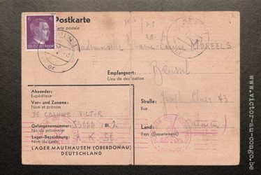 Mauthausen, 1944 - Postkarte Lager Mauthausen - 16.08.1944 - Recto